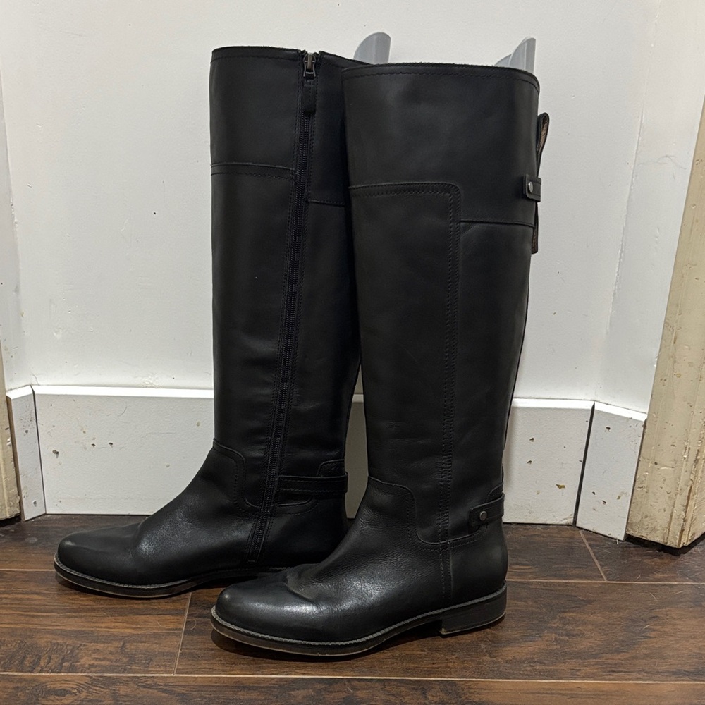 Franco Sarto Black Leather Riding Boots